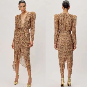 NWT Ronny Kobo Astrid Dress Paisley Printed Multi Sz XS